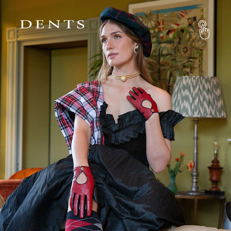 DENTS毛羊皮可触屏女士手套