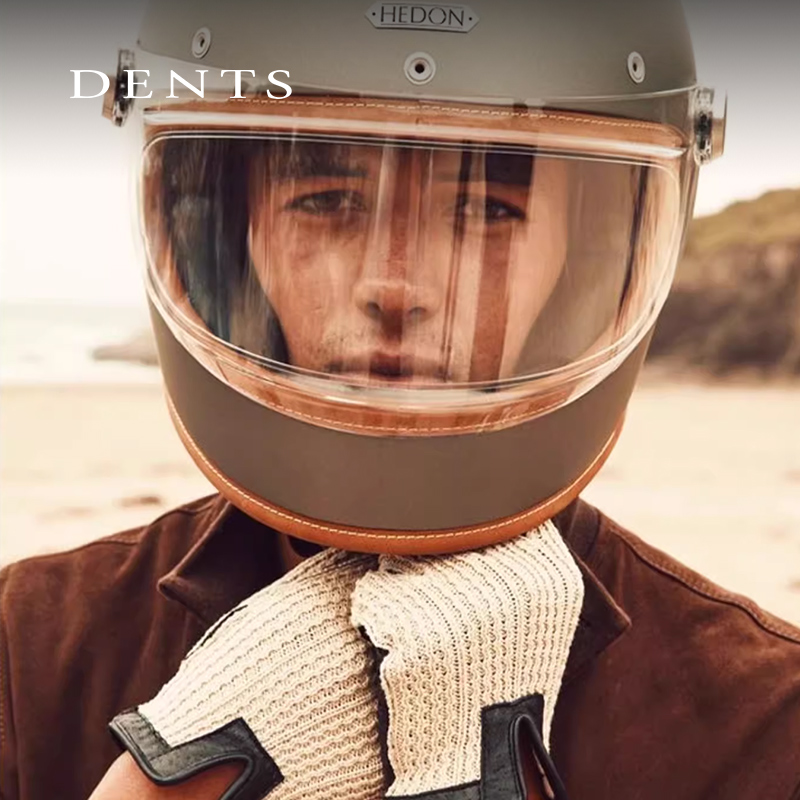DENTS全棉针织毛羊皮男士手套