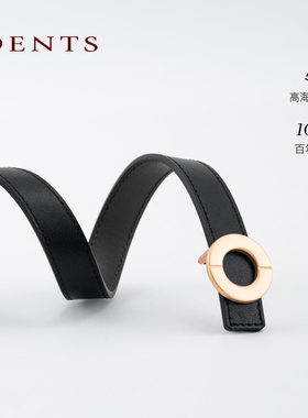 25秋新款DENTS女士复古棕法式简约头层牛皮细腰带真皮皮带9-1001