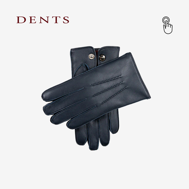 DENTS男士羊皮可触屏手套