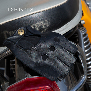 机车半指|DENTS透气羊皮户外潮酷骑行防滑手套男5-1009