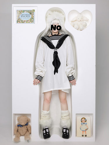 超大水手服复古白三本男女同款