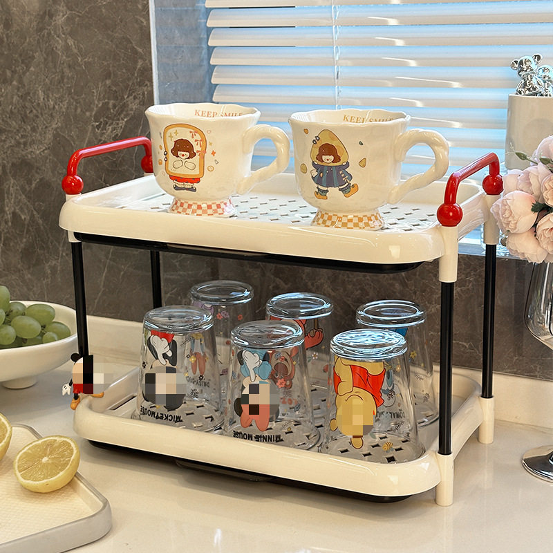 杯架沥干架子收纳置物架桌面可沥水马克杯架家用放水杯神器水杯架