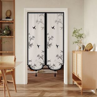 高级感中式新型门帘隔断帘半截式卧室房间家用防窥遮挡帘子卫生间