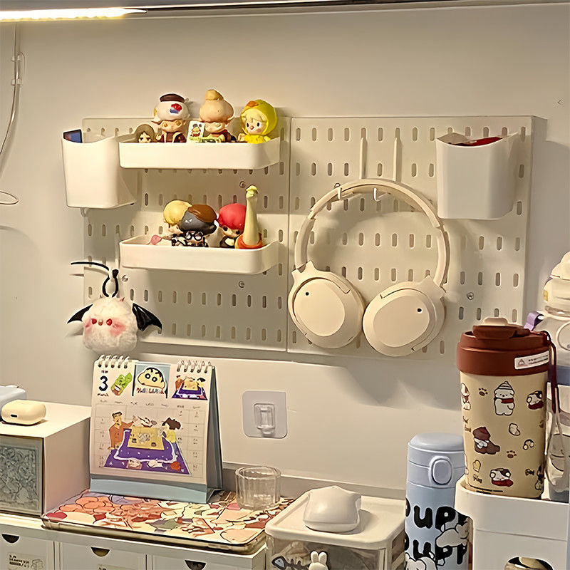 洞洞板桌面书架免打孔式配件桌上展示置物架家用书桌宿舍收纳隔板