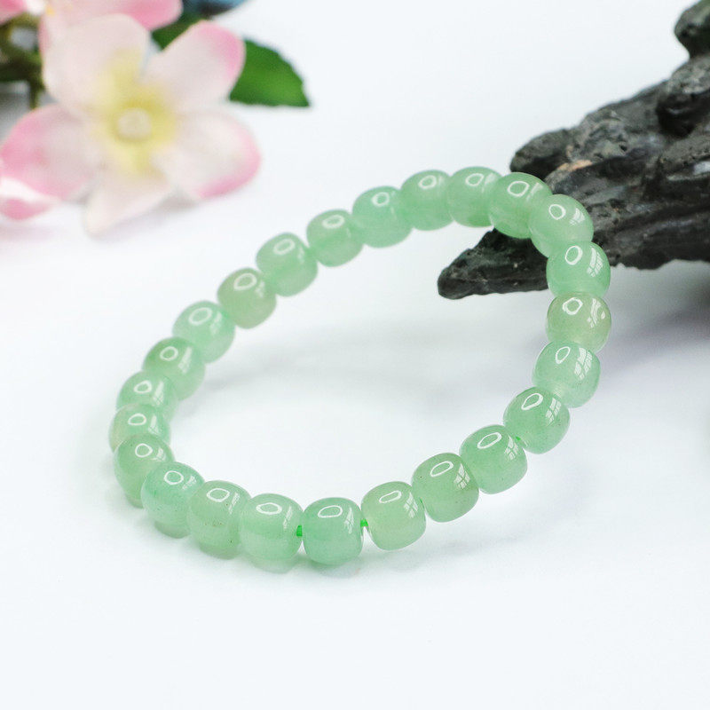 天然东陵玉手串桶珠路路通手链珠宝女士简约百搭礼物时尚饰品