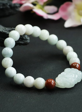 天然翡翠手串a货招财瑞兽貔貅手链8mm玉石珠宝民族风手饰品礼物