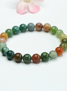 彩玉圆珠手串多彩玉石手链民族风男女士小众个性饰品节日礼物