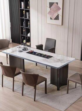 现代简约AP茶几泡茶桌客厅家用岩板茶桌茶台烧水壶一体嵌入式热浪