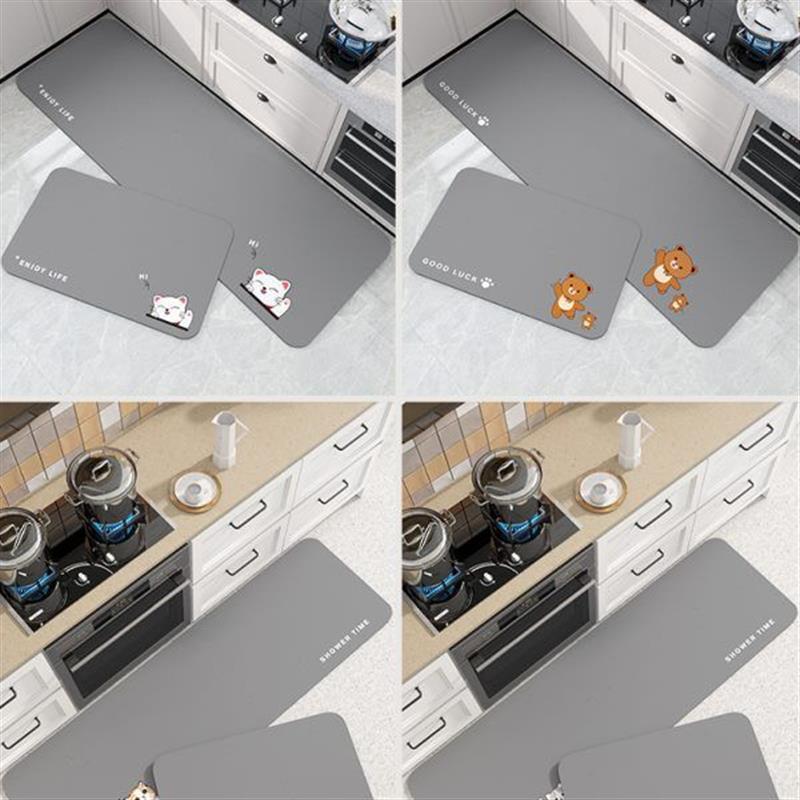 厨房地垫防滑防油可擦免洗硅藻泥吸水垫卡通防水防脏脚垫耐脏地毯