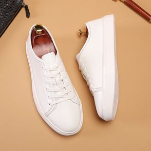 头层牛皮手工橡胶软底英伦复古商务德训鞋 2026春新品 男式 板鞋 经典