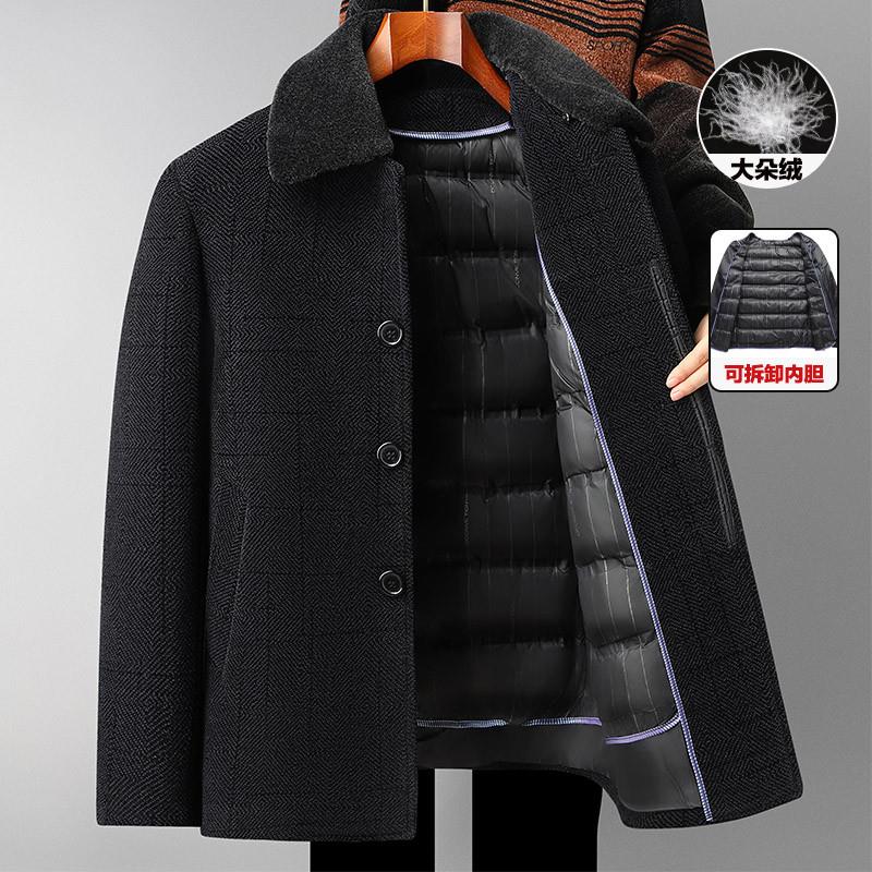 爸爸冬装外套2024新款中老年人加厚羽绒服男士棉服爷爷棉衣防寒服