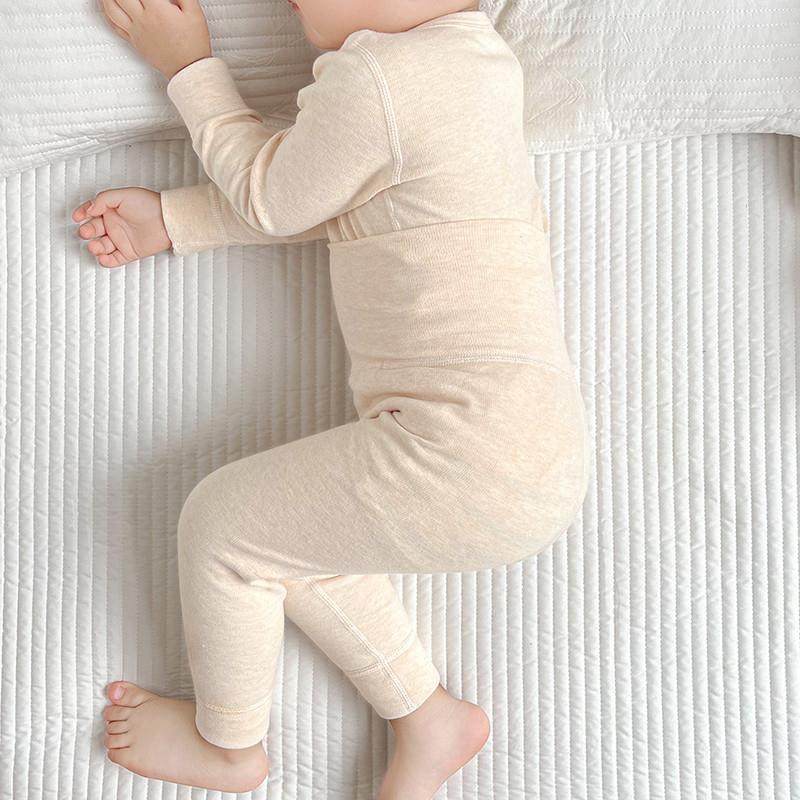 秋冬彩棉儿童无骨高腰护肚内衣套装男童女童纯棉加厚秋衣宝宝秋裤