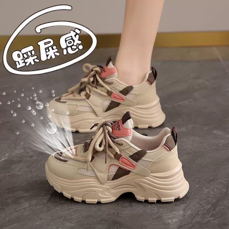 高级感莆田老爹鞋女2025年新款春夏透气显脚小码34软底运动跑步鞋