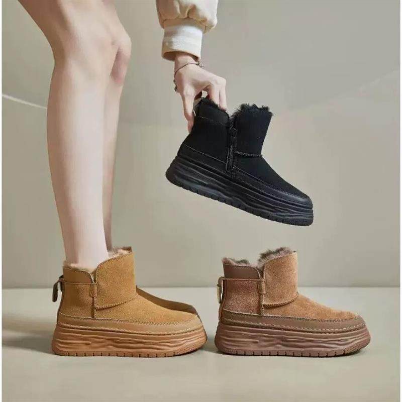 皮毛一体厚底雪地靴女2025冬季加绒加厚棉靴防滑东北雪地棉鞋9010,女鞋,时尚雪地靴,淘宝优惠券,粉丝福利购,淘宝优惠卷
