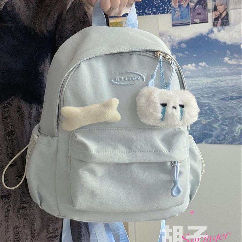 纯色百搭小书包女韩版少女学生迷你双肩包高颜值简约休闲mini背包