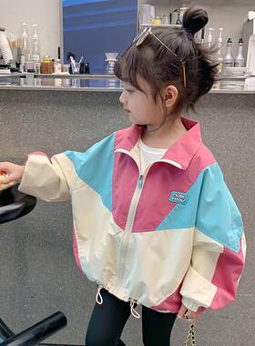女童夏装外套2025新款儿童夏季运动夹克薄款风衣女孩夏天防晒上衣