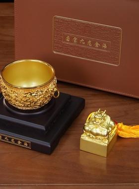 《九龙金海》宫匠雅器非遗花丝錾刻技艺打造家居招财摆件