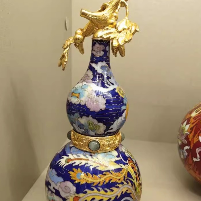 张向东景泰蓝吉祥福禄葫芦瓶掐丝珐琅摆件手工商务礼品送礼送客户