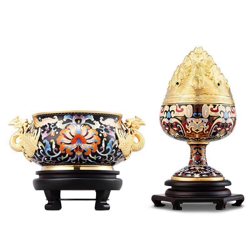景泰蓝御炉千秋帝王双尊霍铁辉刘永森创作香炉摆件博山炉掐丝珐琅