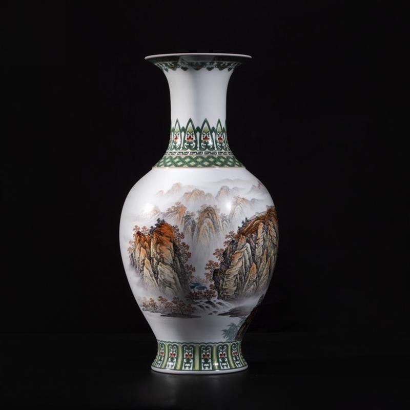 幽燕金秋中华如意瓶蓝国华老师遗世之作家居摆件花瓶商务礼品中式