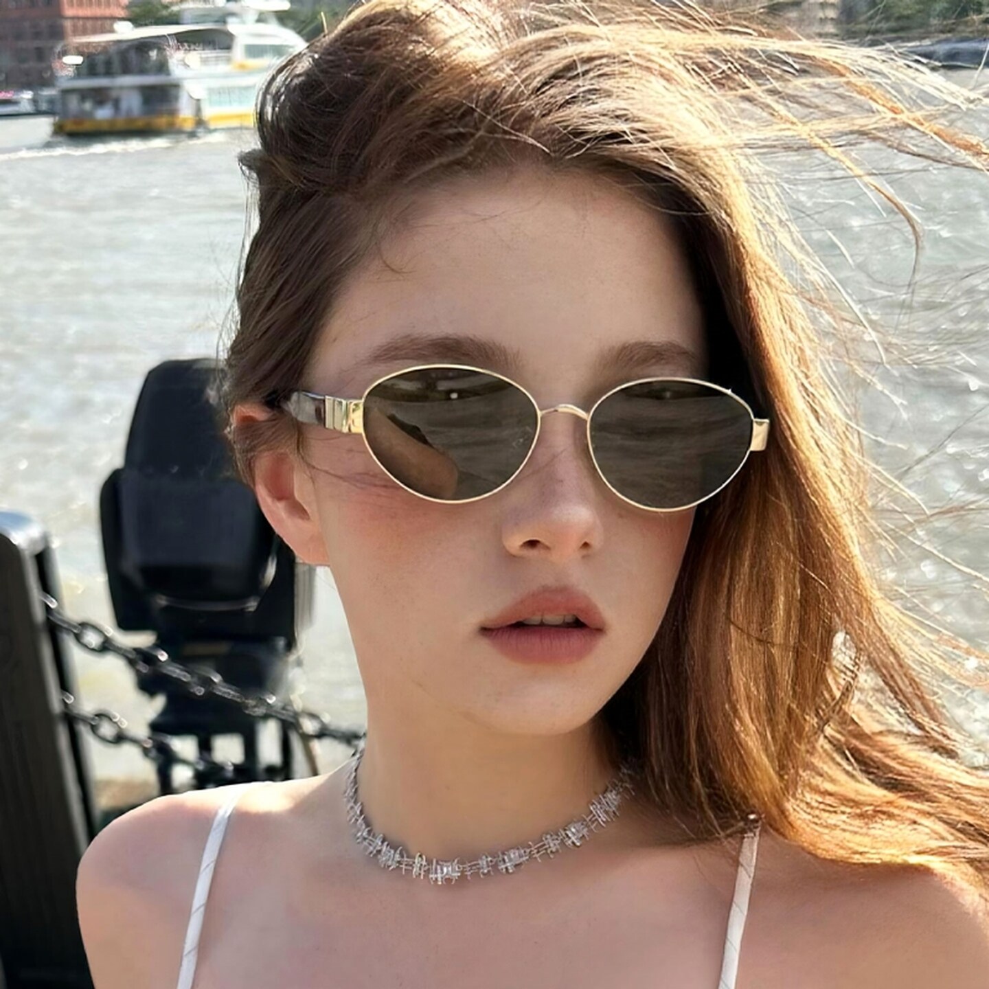 成人墨镜女轻奢老钱风墨镜谭松韵同款高级法式复古墨镜旅游太阳镜