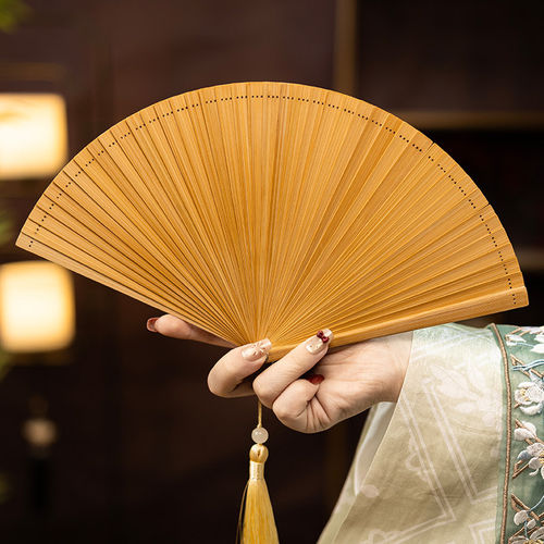 折扇小巧便携古风折扇全竹折叠扇子便携随身携带舞蹈汉服折扇