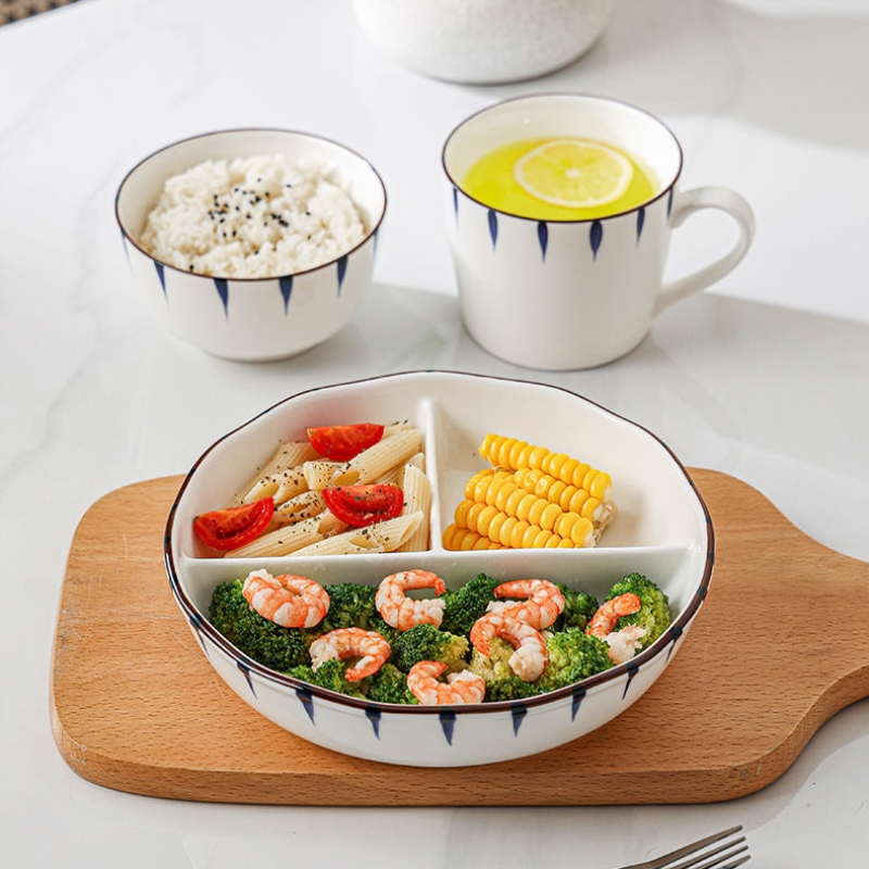 分格餐盘大人减肥专用分格餐盘饭盒陶瓷高级感日式减脂三分隔