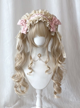 洛丽塔头饰甜美蕾丝蝴蝶结拍照可爱芭蕾风lolita发带漫展cos发饰