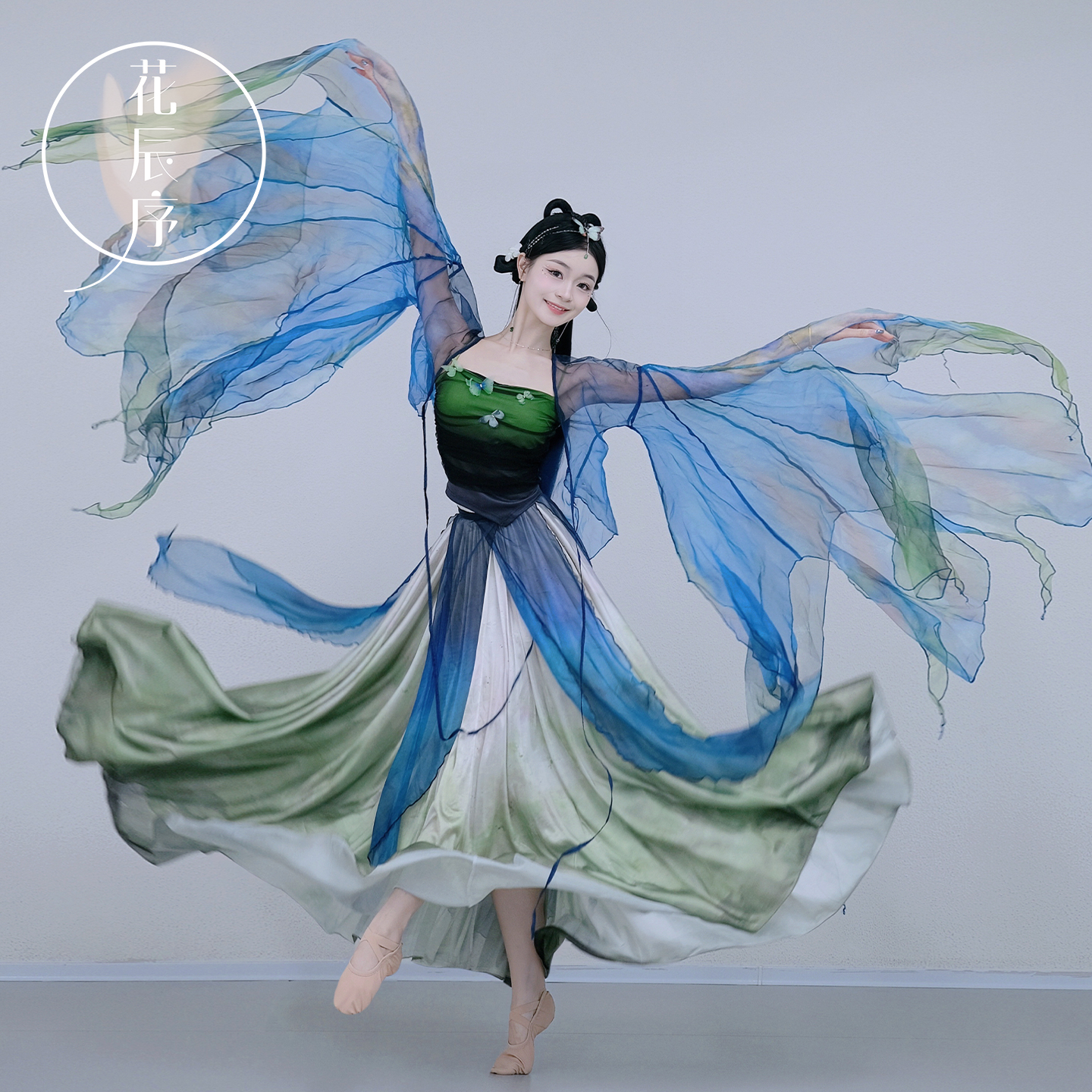花辰序渐变纱衣古典舞服