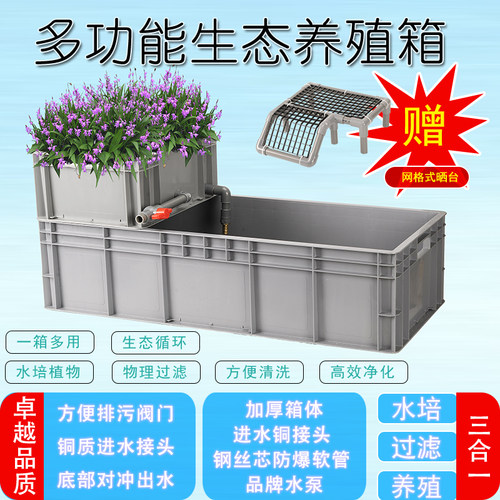 乌龟缸带晒台生态养龟巴西中大型