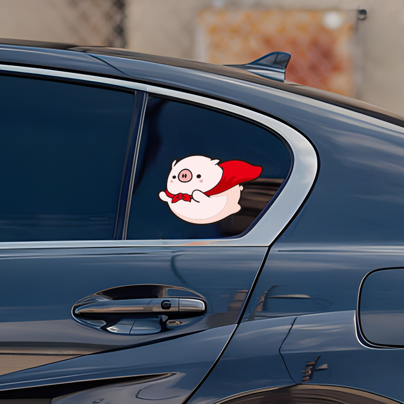 防水防晒材质小猪装饰车贴