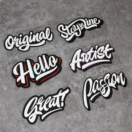 防水防晒材质涂鸦英文车贴