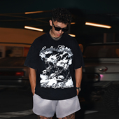 复古创意印花短袖 T恤男潮流夏季 新款 OOTC「狗咬狗」美式 短袖 上衣