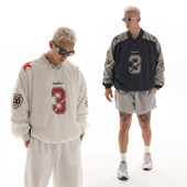 OOTC 卫衣2025秋冬新款 v领星星卫衣套头上衣美式 复古街头休闲长袖