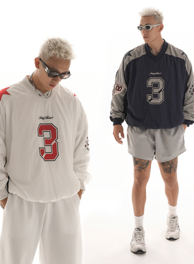 OOTC v领星星卫衣套头上衣美式复古街头休闲长袖卫衣2025秋冬新款