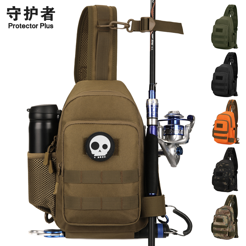 多功能耐用男士胸包新款户外路亚背包休闲大容量战术迷彩女小挎包