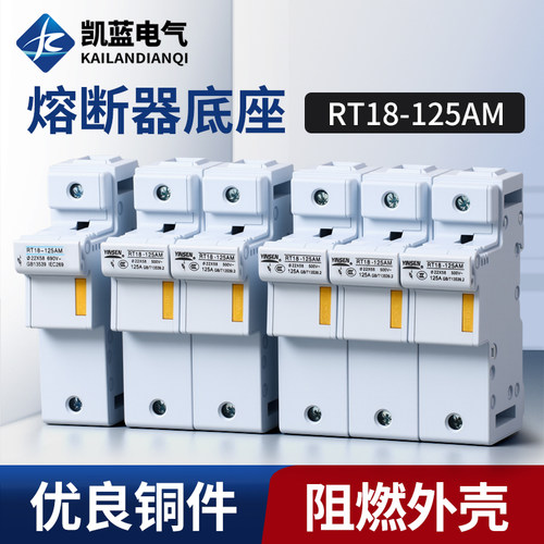 RT18-125AM 3P 22*58 690V 熔断器底座 导轨式100A 125A