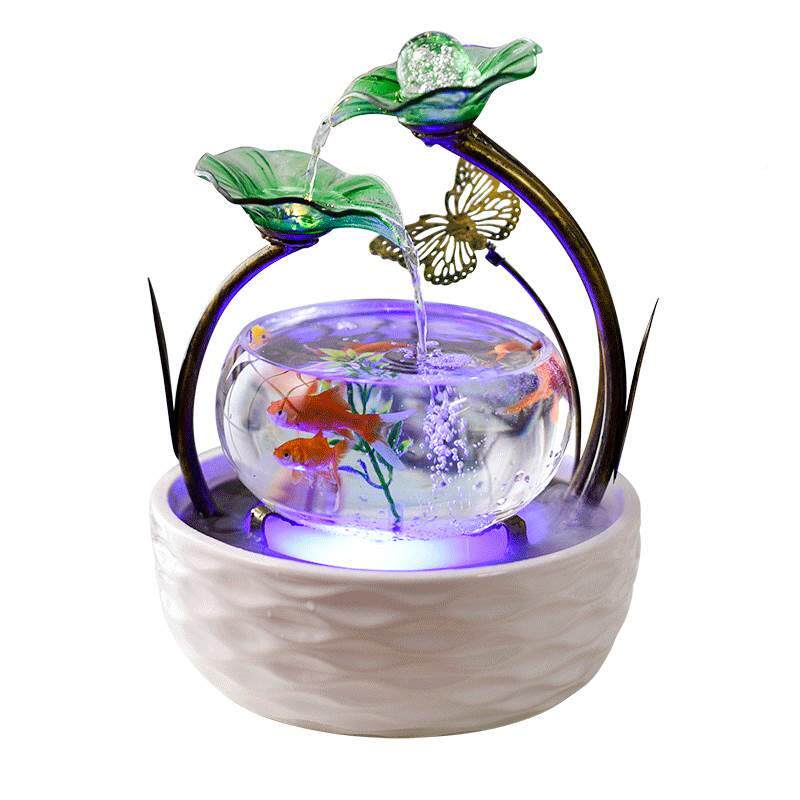 新款l金鱼缸水族箱人客厅小桌型面迷你懒超白玻璃瓷创意生陶态家属于什么档次？