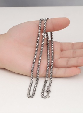 Titanium steel necklace keel chain flower orchid chain men