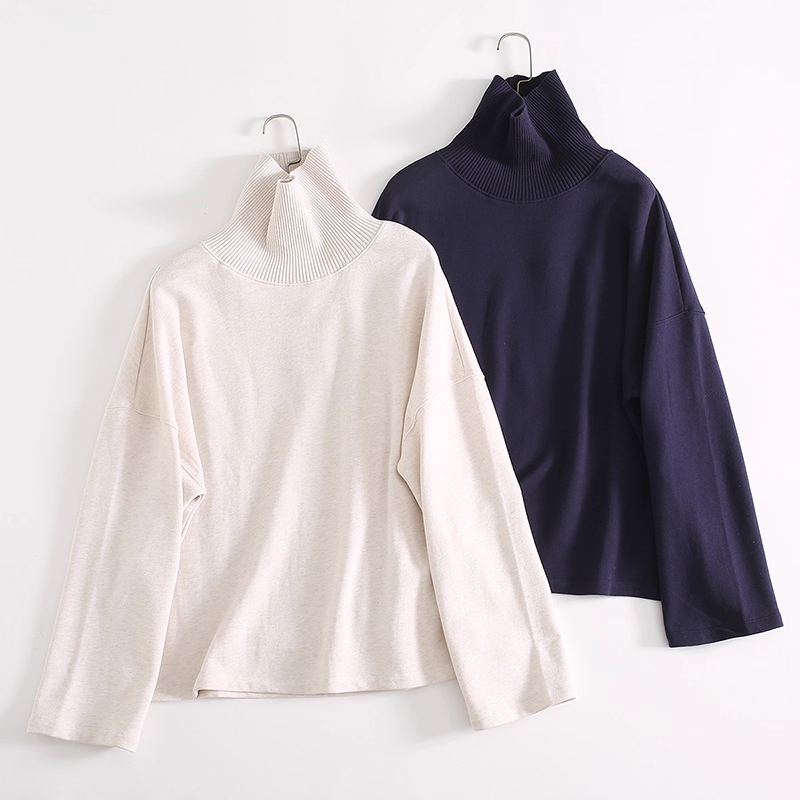 澳洲单~59.99澳元！针织拼接高领落肩长袖套头宽松纯棉毛圈卫衣女,女装/女士精品,卫衣/绒衫,淘宝优惠券,粉丝福利购,淘宝优惠卷