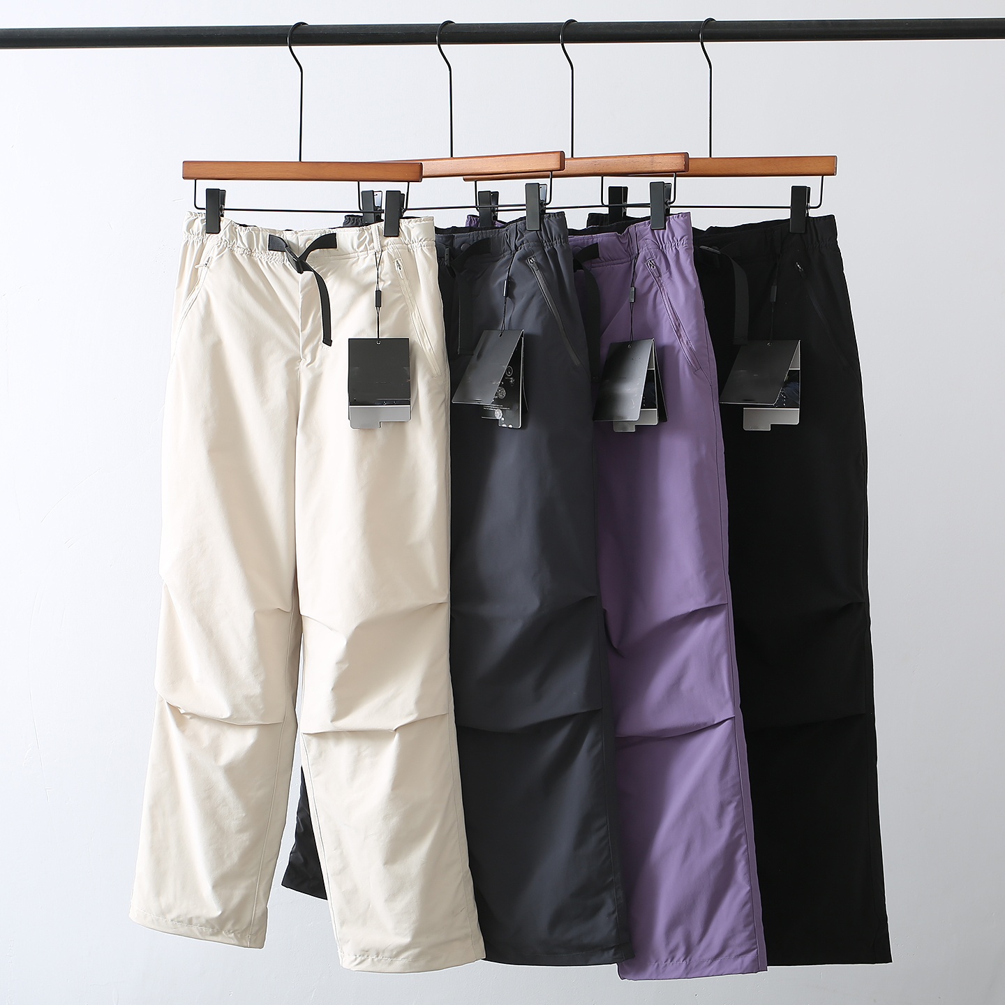 男女情侣户外卡扣织带冲锋裤加绒加厚防寒滑雪裤防风保暧伞兵裤