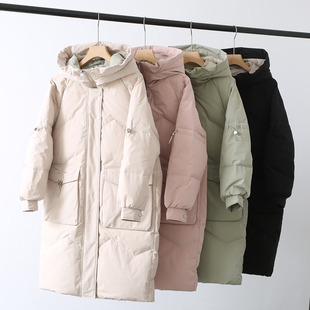 撤柜断码80白鸭绒羽绒服冬季中长款抗寒保暖防风防水连帽外套女