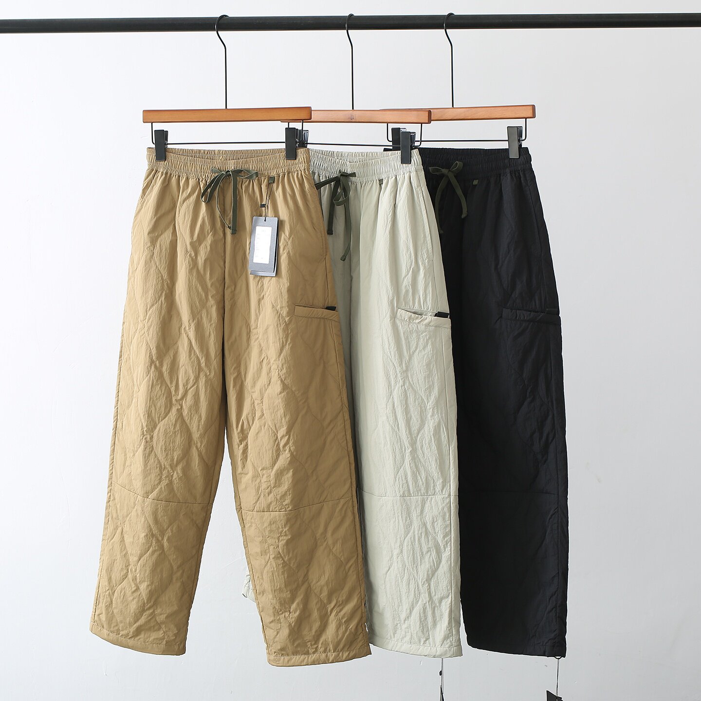 大厂订单！山系户外防风防泼水绗缝夹棉保暖直筒阔腿裤棉裤长裤女