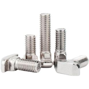 304不锈钢T型螺丝t形螺栓M8铝型材光伏槽用锤头螺丝头部长度14.5