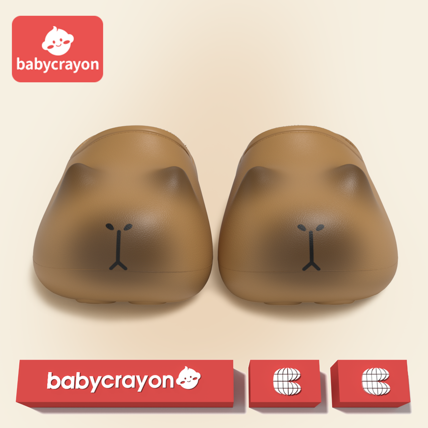 babycrayon棉拖鞋男童冬季卡皮