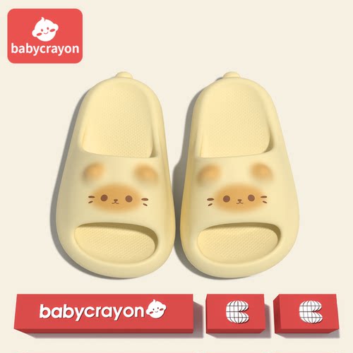 babycrayon儿童拖鞋女童小奶猫