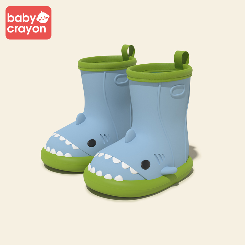 babycrayon儿童雨鞋男孩雨靴女款水鞋中大童可爱女童宝宝男童