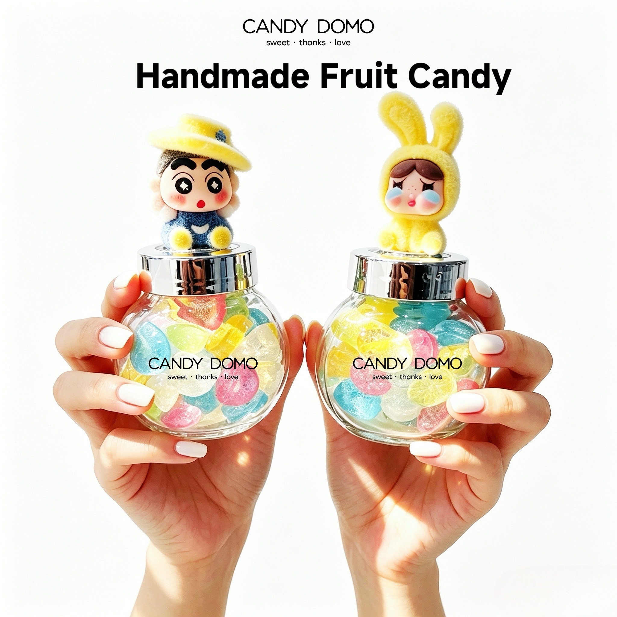 CANDYDOMO高颜值手工创意彩色混合宝石糖高颜值颗粒儿童糖果礼物