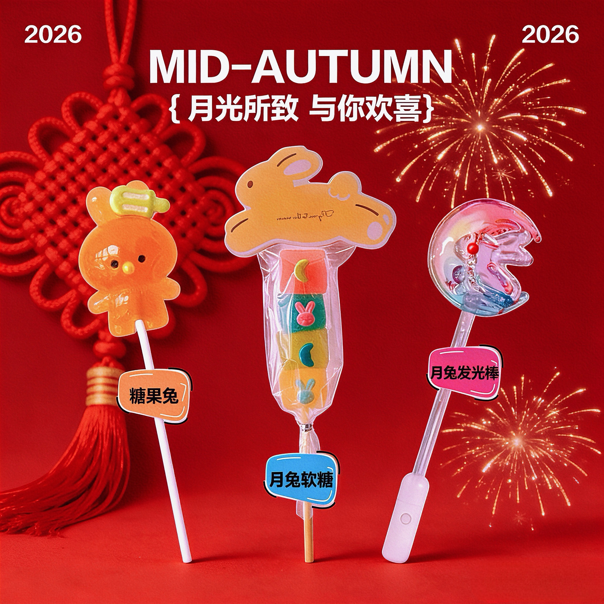 CANDYDOMO手工高颜值发光兔棒棒糖兔子串串软糖水果味新年送礼,零食/坚果/特产,棒棒糖,淘宝优惠券,粉丝福利购,淘宝优惠卷